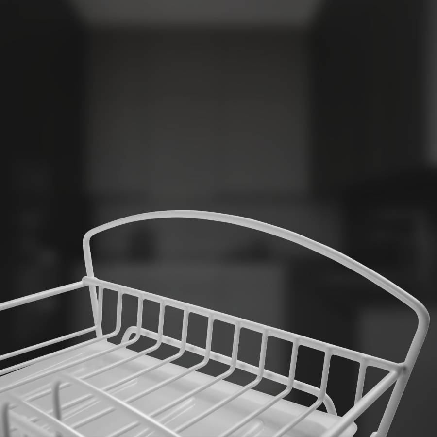 фото Сушилка для посуды одноуровневая настольная белая