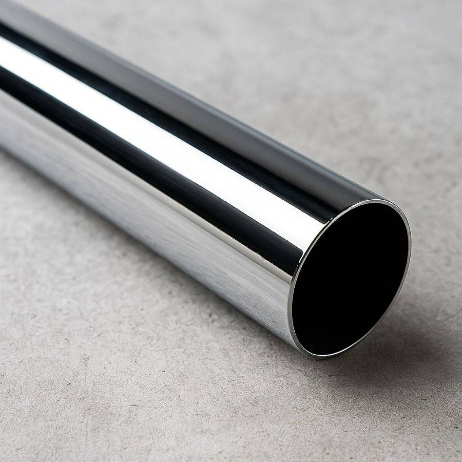 фото  Труба d=50мм х 3 м х 0,8 мм, сталь, хром