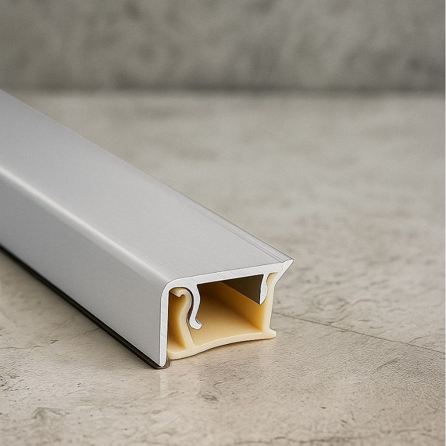 фото Плинтус кухонный прямоугольный алюминиевый 3,05 м