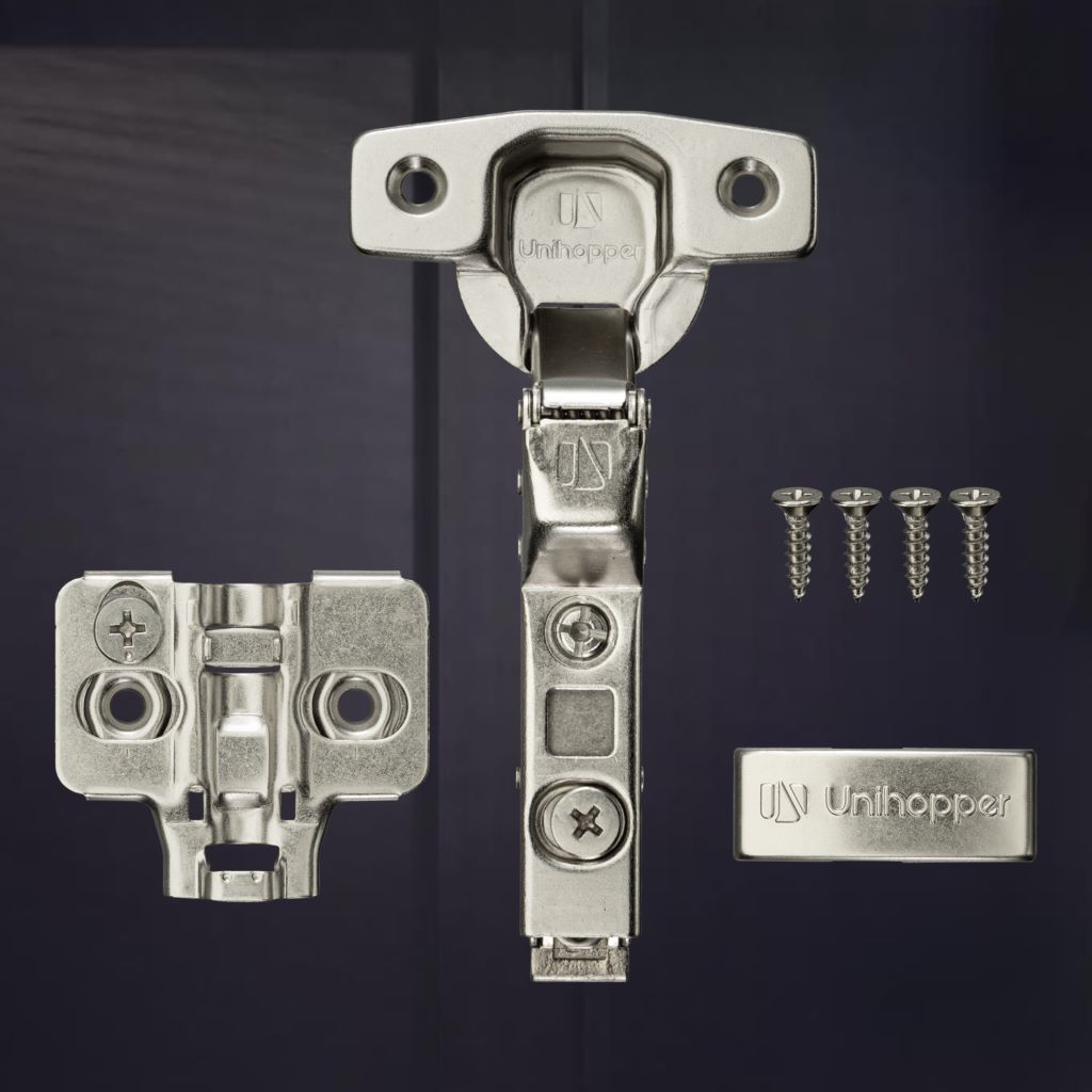 фото Вкладная 3D петля UNIHOPPER SETTON с доводчиком, 45мм, с декоративной накладкой