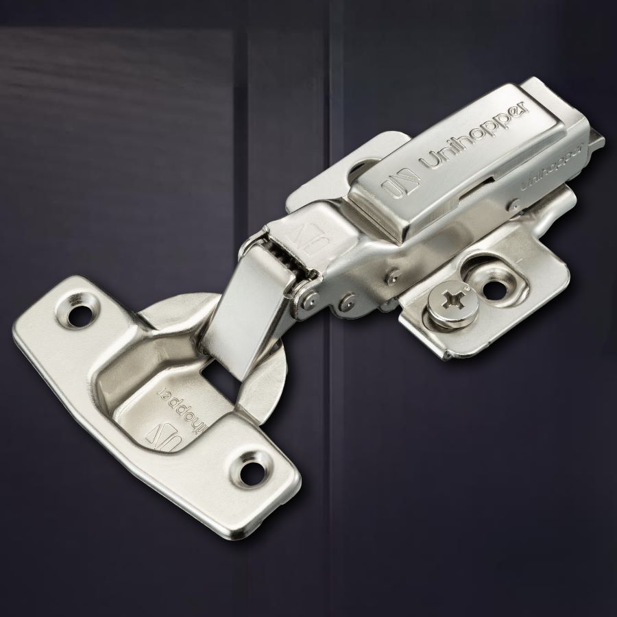 фото Полунакладная 3D петля UNIHOPPER SETTON с доводчиком, 48 мм, с декоративной накладкой