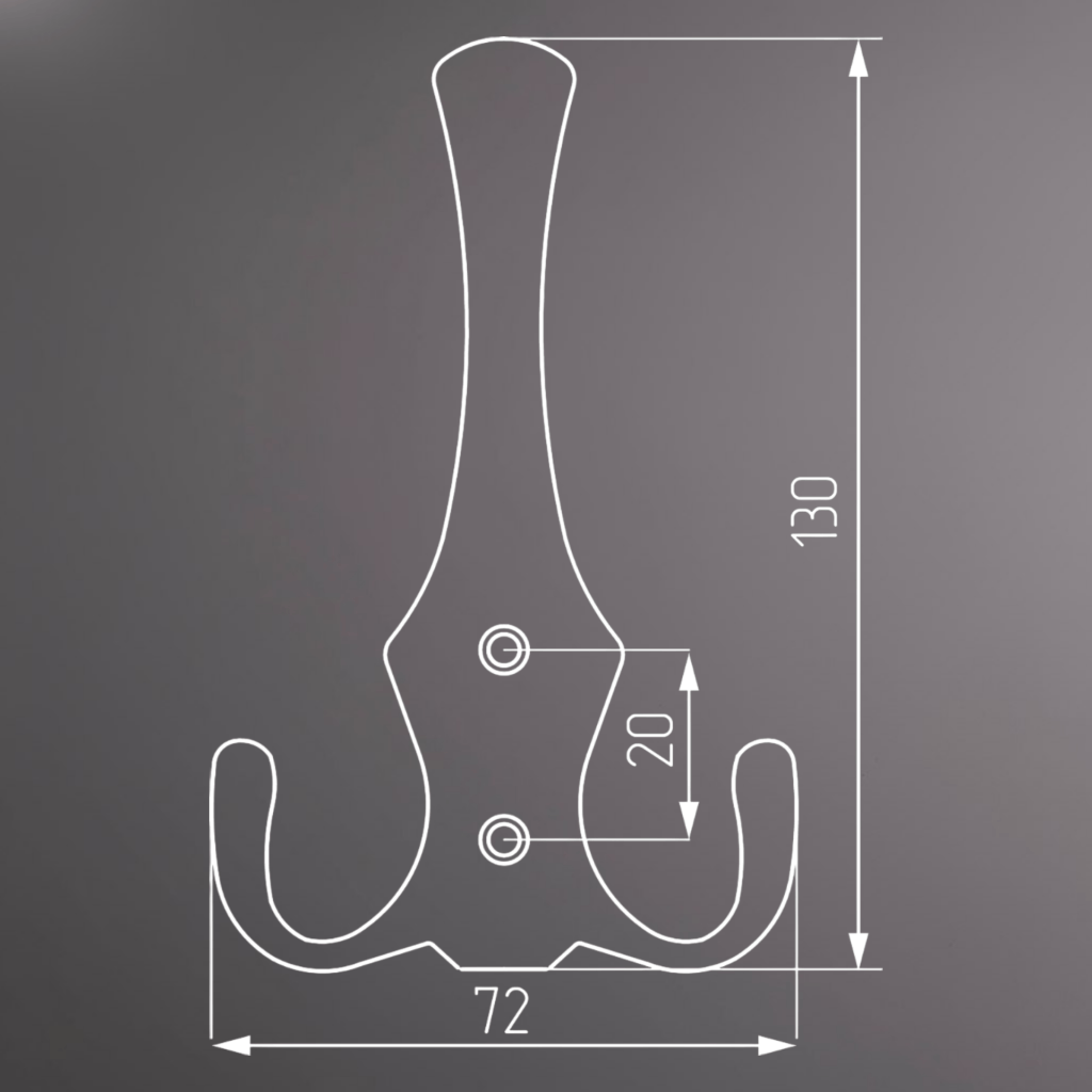 фото Крючок РОМБО трехрожковый, бронза