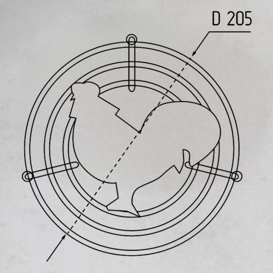 фото Подставка под горячее CWJ236C ALBA 205х17мм "Петушок"