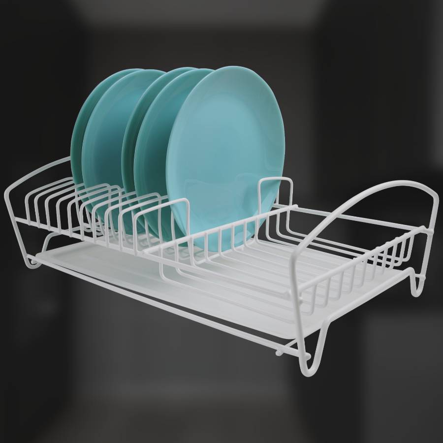 фото Сушилка для посуды одноуровневая настольная белая
