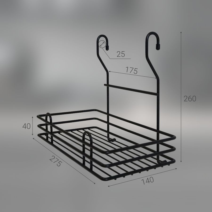 фото Полка одинарная CWJ306L-2 ALBA 280х165х240мм Черный матовый