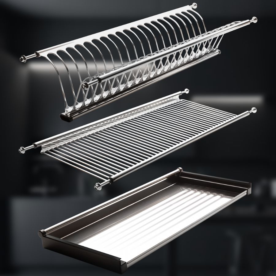 фото Посудосушитель из нержавеющей стали в шкаф 600 мм