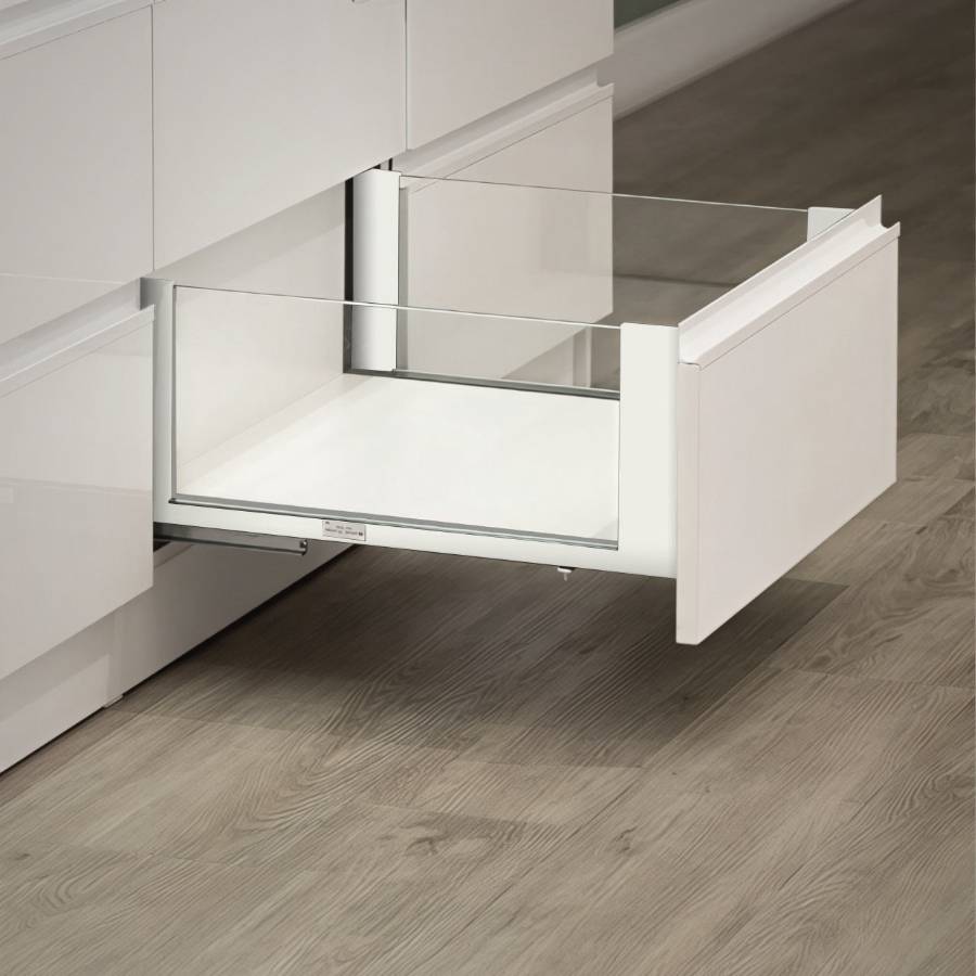 фото Комплект выдвижного ящика Tango Slim 199x450мм Со стеклом белый