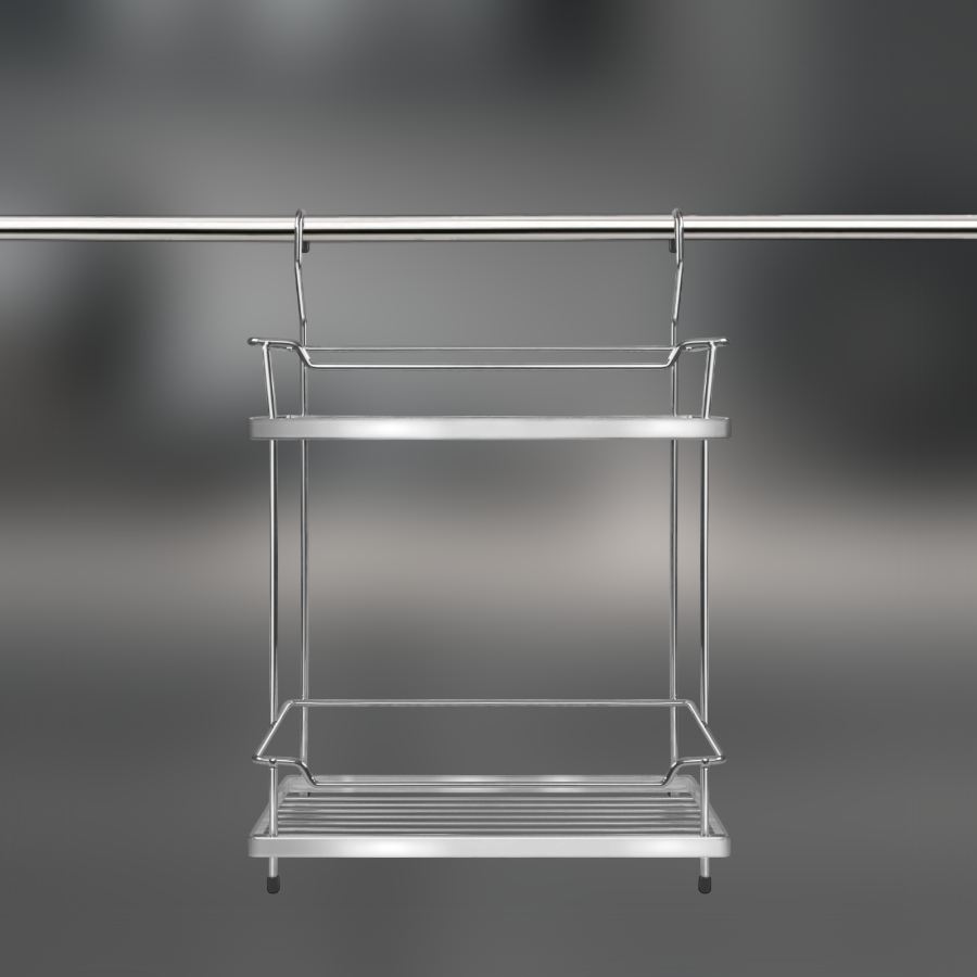 фото Полка двойная CWJ216B-3 ALBA 280x180x410 мм хром