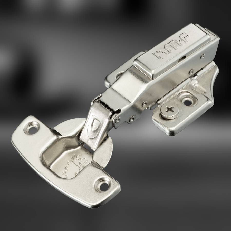 фото Петля накладная MF Prima Top 3D, 52 мм, Clip-on, с доводчиком, мягкий ход, никель, в сборе, H=2