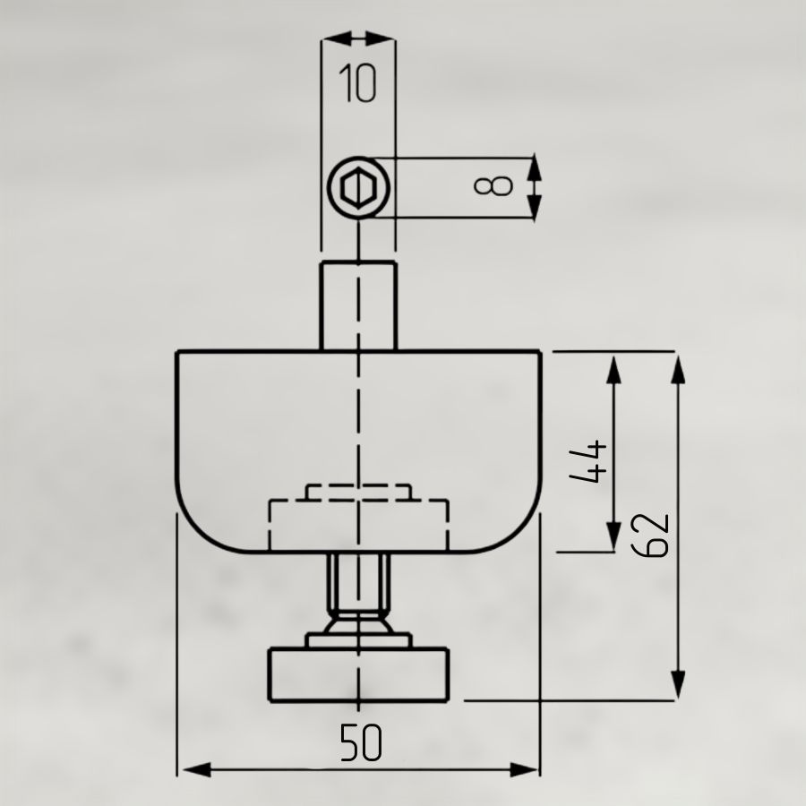 фото Опора регулируемая ОШ 50х44 черная