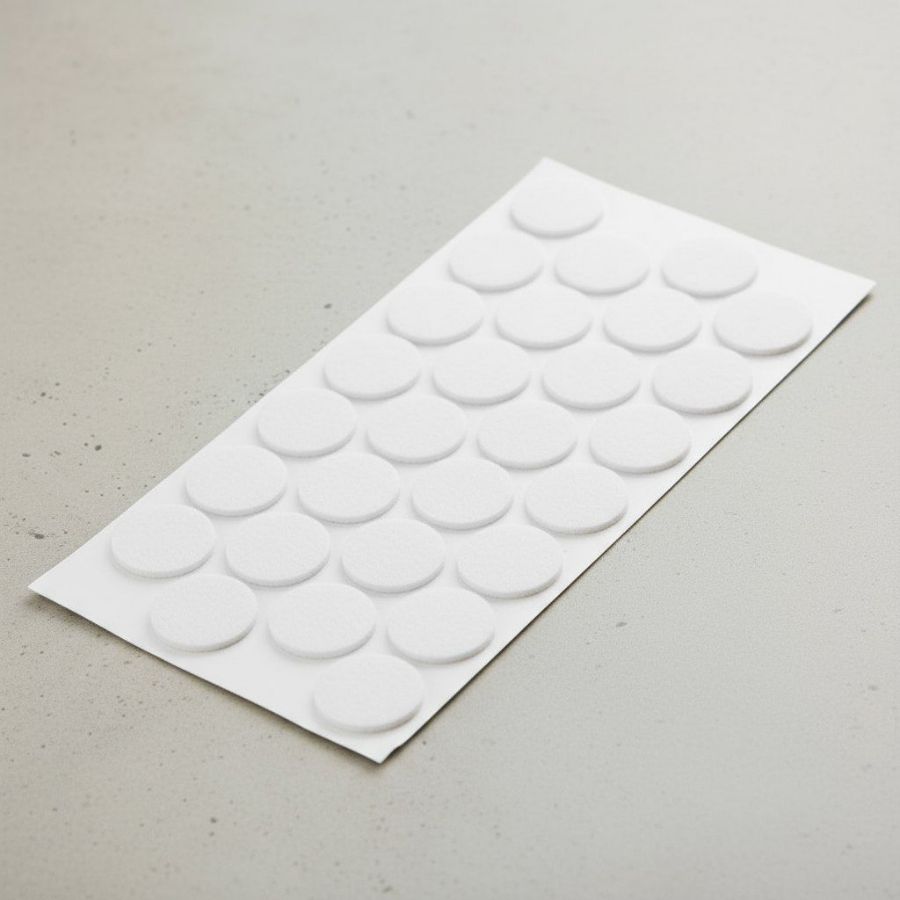 фото Подпятник войлочный d28 мм (28 шт на листе) самоклеящийся, цвет белый, Турция