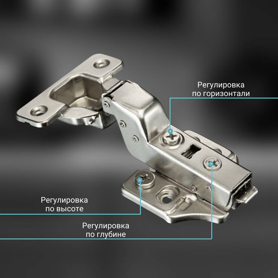 фото Петля вкладная MF Prima Top с трехмерной регулировкой, 45 мм, быстросъемная, с доводчиком