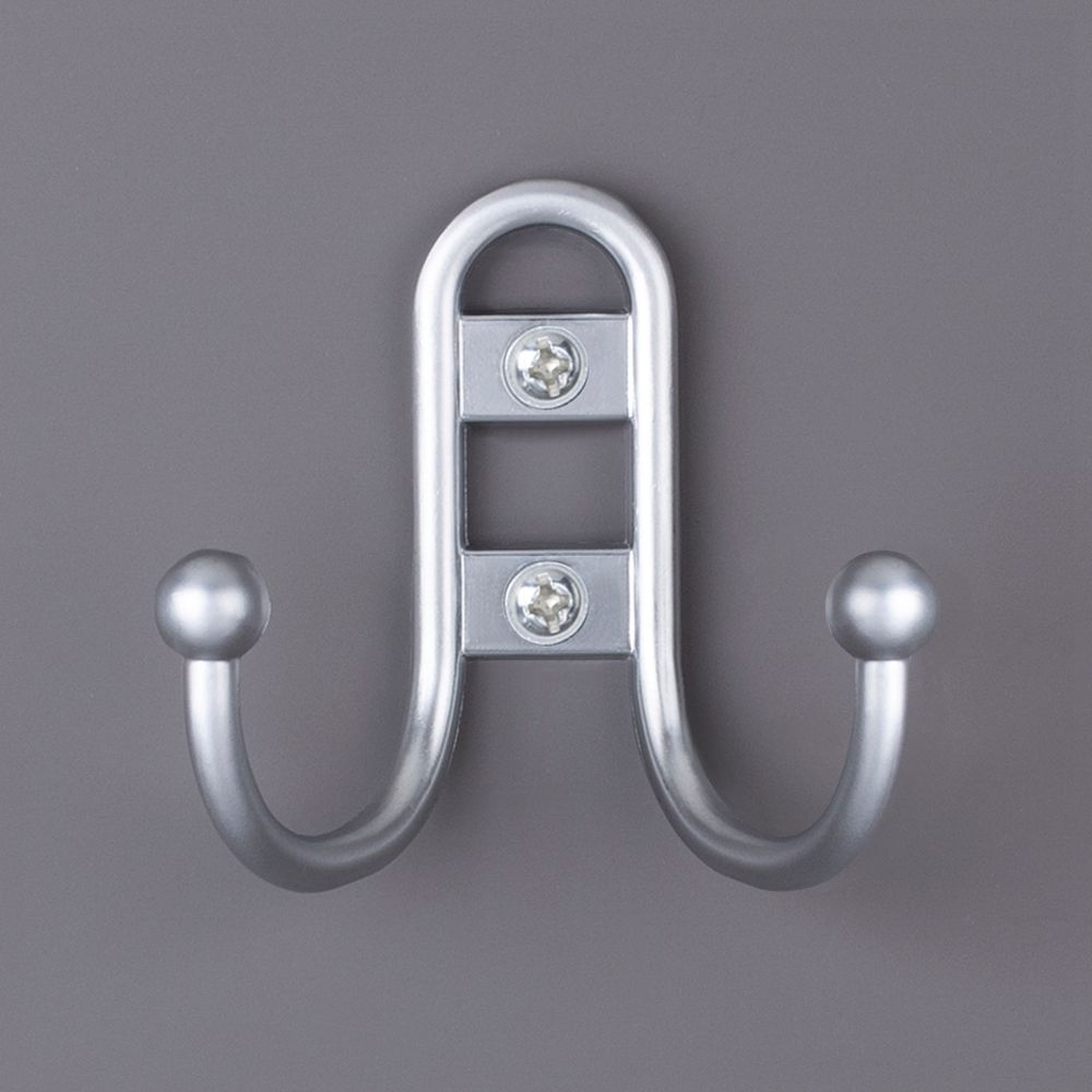 фото Крючок ДЖЕМИНИ двухрожковый, хром матовый