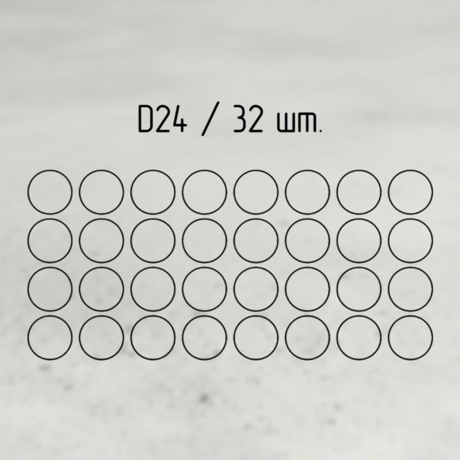 фото Подпятник войлочный d24мм (32 шт на листе) самоклеящийся, цвет коричневый, Турция