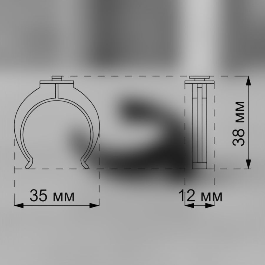 фото Клипса для кухонной опоры черная 