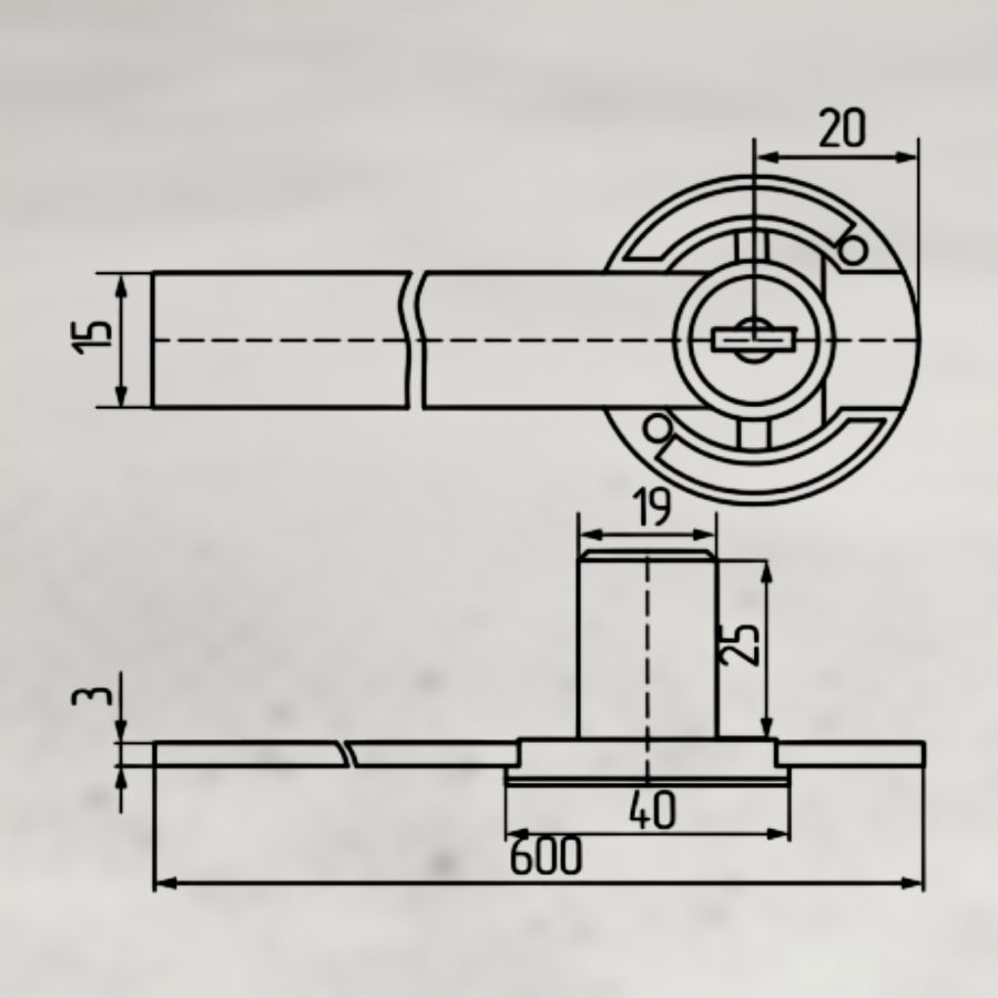 фото  Замок LOCK.108.500.CR, центральный на 3 ящика