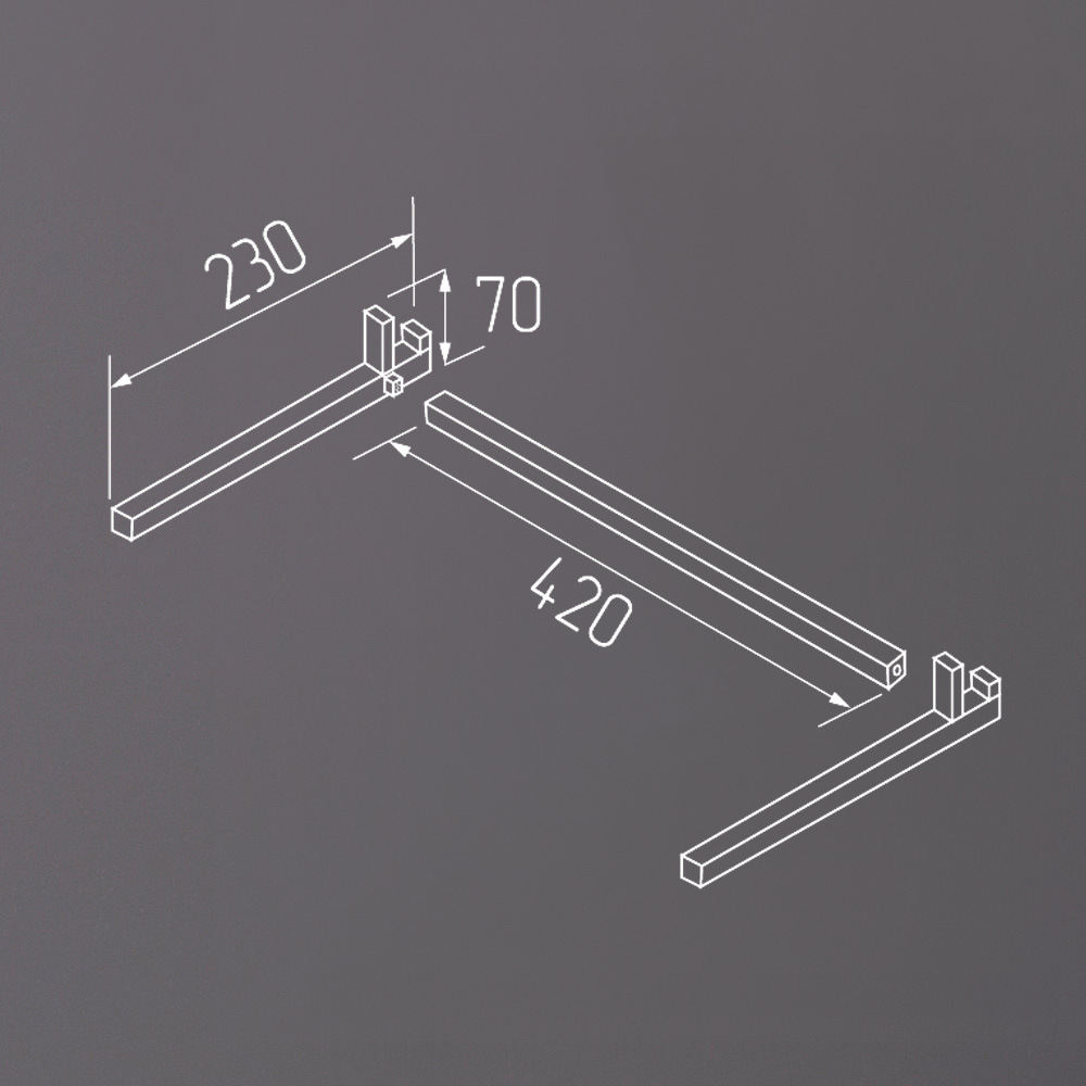 фото Вешалка П-образная для установки под полку, черная