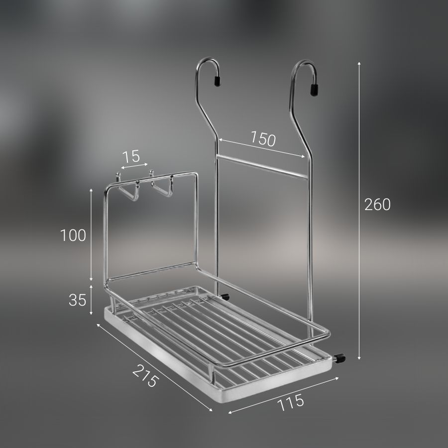 фото Полка одинарная с крючками CWJ221-3 ALBA 271х262х143 мм
