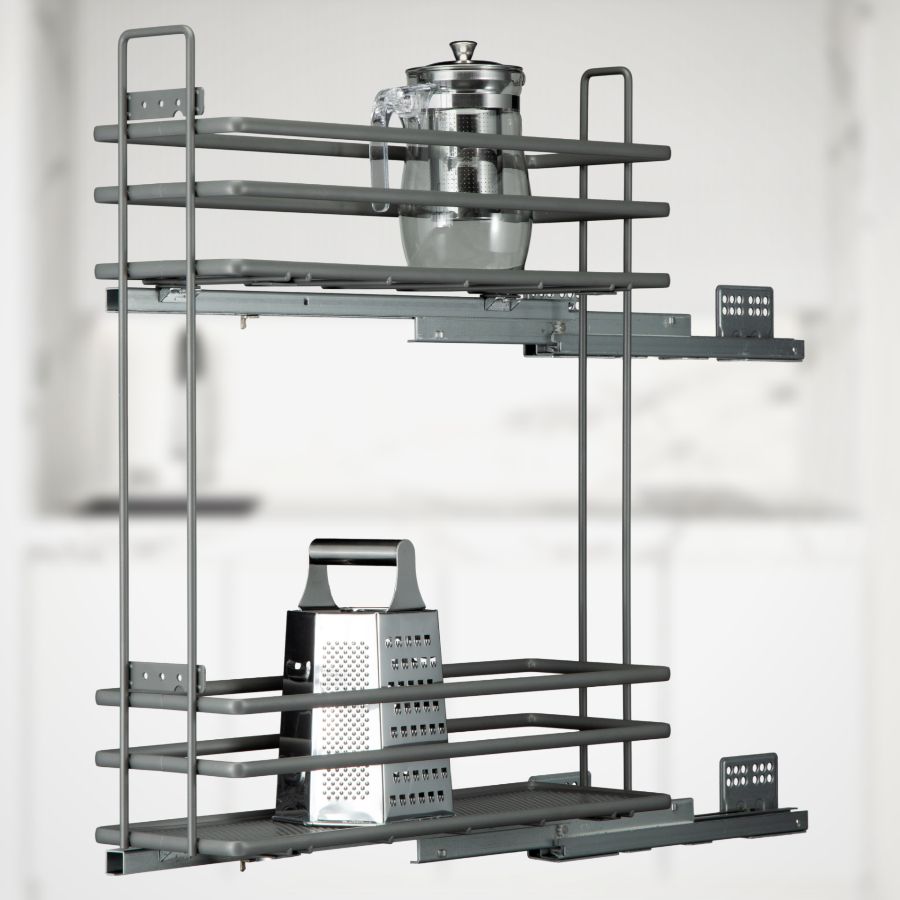 фото Выдвижная корзина VESPLINE двухуровневая в нижнюю базу 200 мм с доводчиком