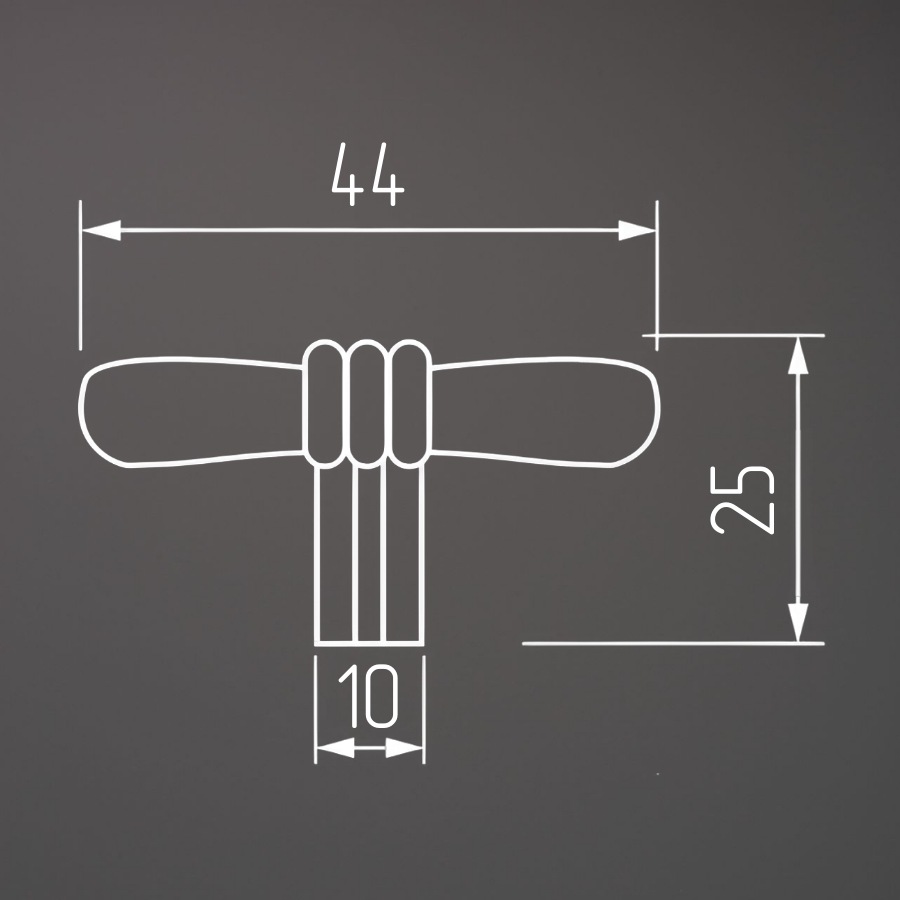 фото Ручка-кнопка АФИНА, серебро с золотой патиной