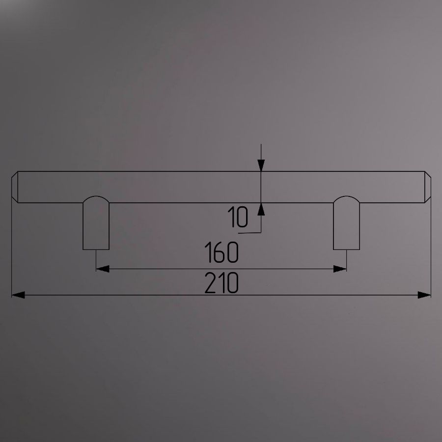 фото Ручка-рейлинг D=10 160/210, хром