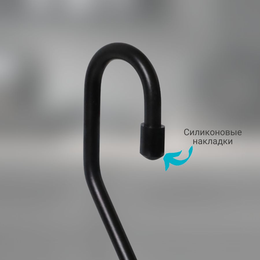 фото Полка одинарная с крючками CWJ221-3 ALBA 271х262х143 мм. Черный матовый