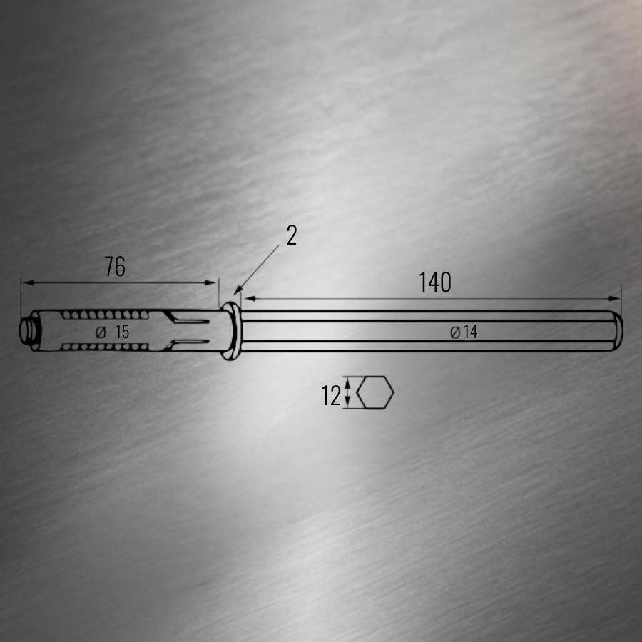 фото Менсолодержатель MF нерегулируемый, скрытого типа, 14х140мм, коричневый