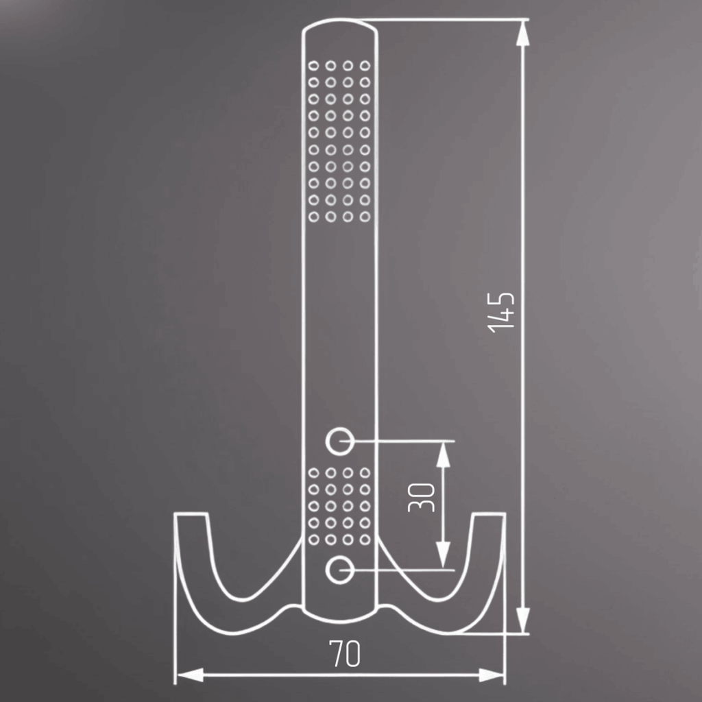 фото Крючок ПЕРФО трехрожковый, никель матовый