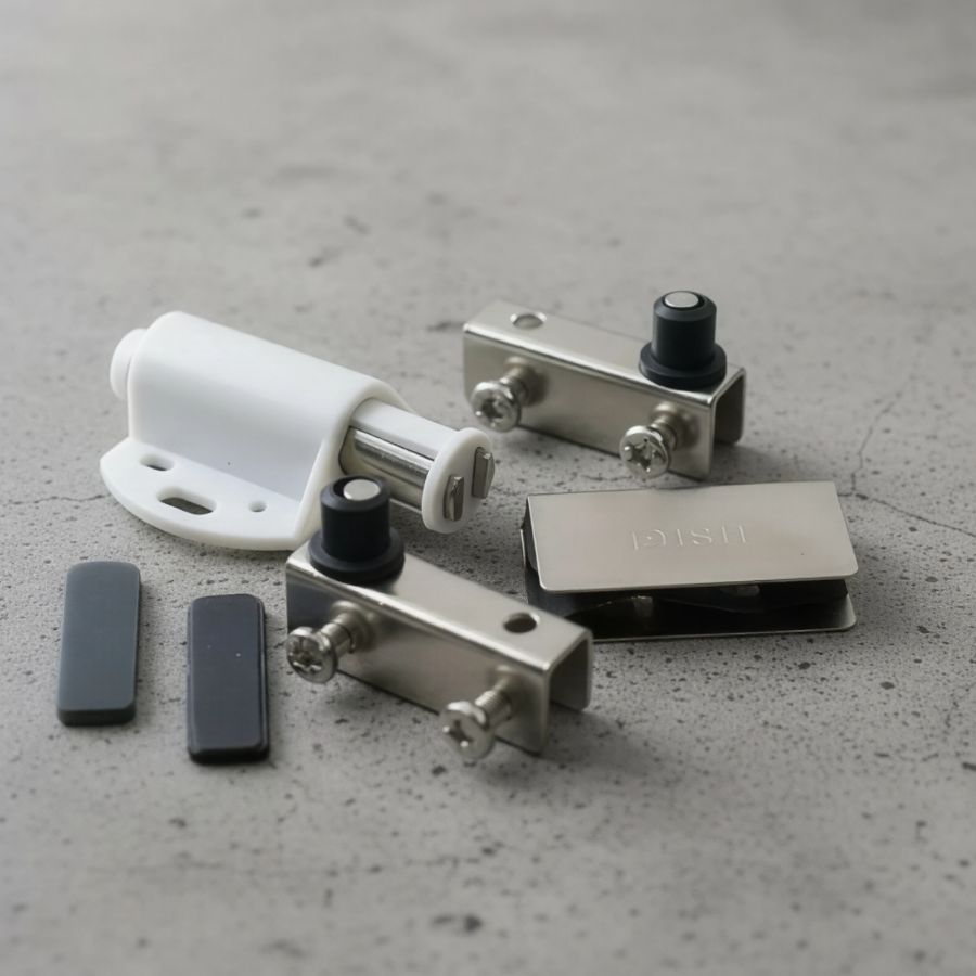 фото  Комплект для 1 стеклянной двери с лифтом хром