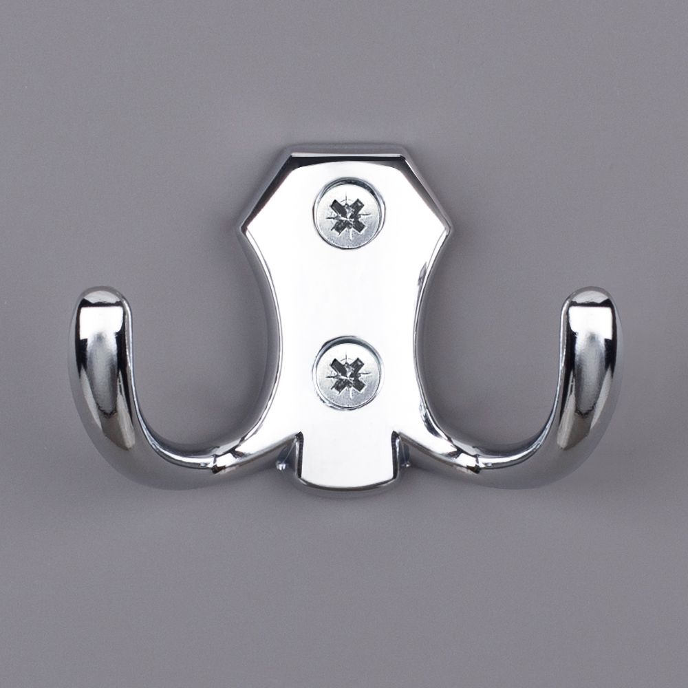 фото Крючок РОМБО двухрожковый, хром глянцевый