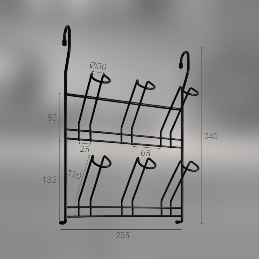 фото Полка для стаканов CWJ229-2 ALBA 240x100x340 мм черный матовый