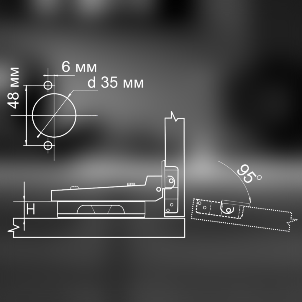 фото Петля вкладная Clip-on с доводчиком нового поколения