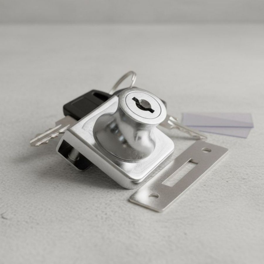 фото  Замок LOCK.407.CR, хром 1стекло накладной