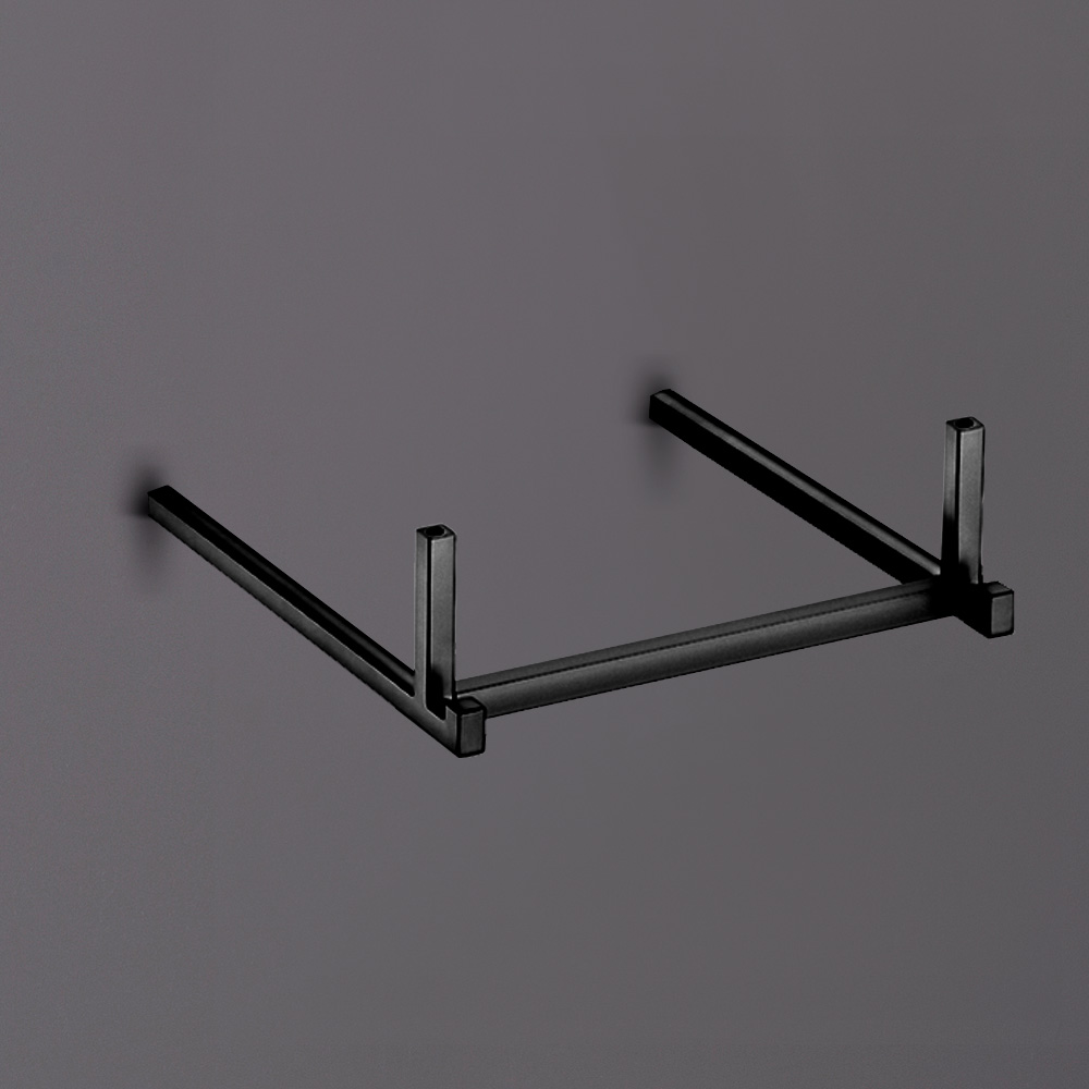 фото Вешалка П-образная для установки под полку, черная