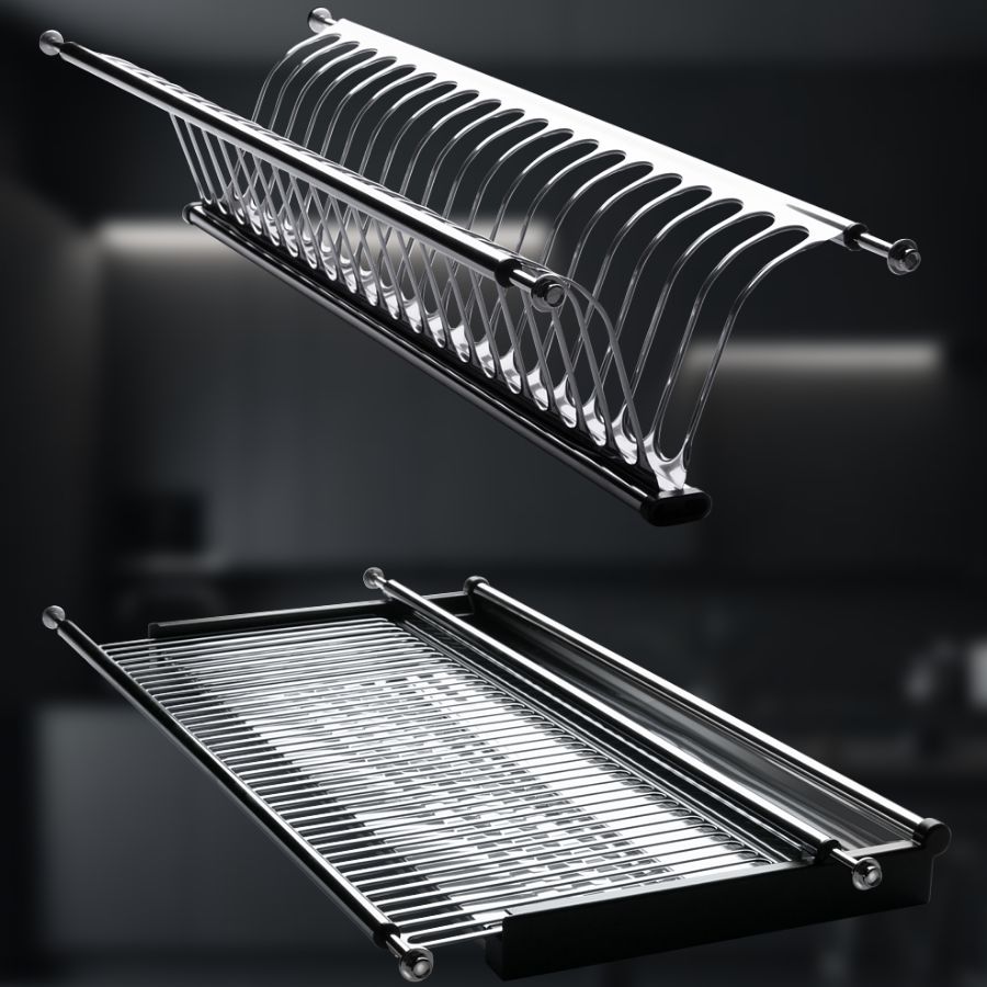 фото Посудосушитель из нержавеющей стали в шкаф 600 мм