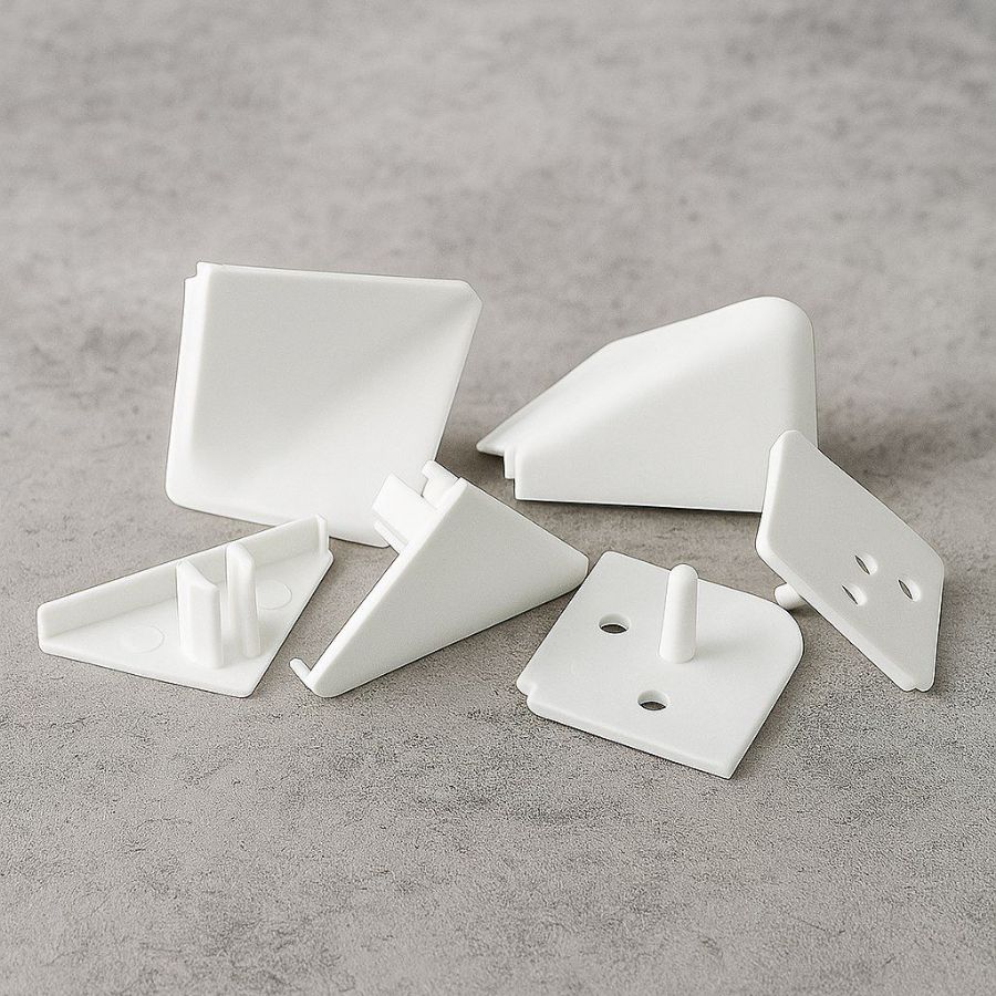 фото Комплект заглушек для плинтуса, белый (к алюм. и пласт. плинтусу 3,05м)