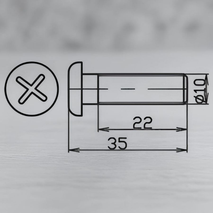 фото Винт пластиковый черный (для кухонной опоры)