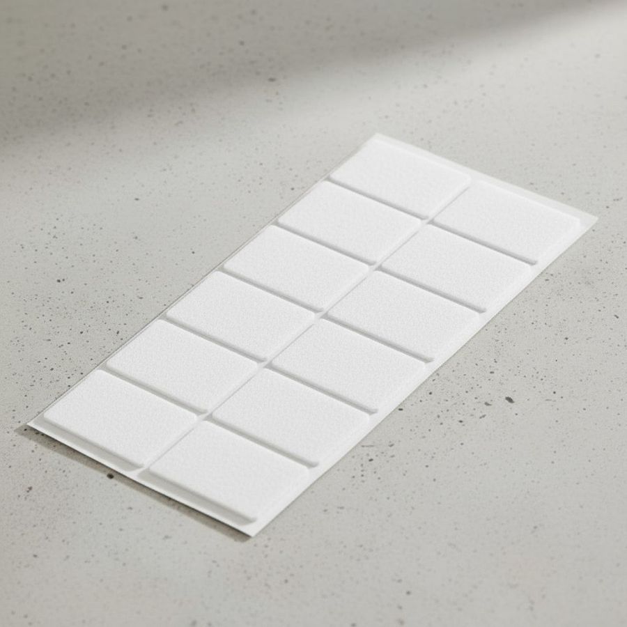 фото Подпятник войлочный 3,5x5,5 см (12 шт на листе) самоклеящийся, цвет белый, Турция