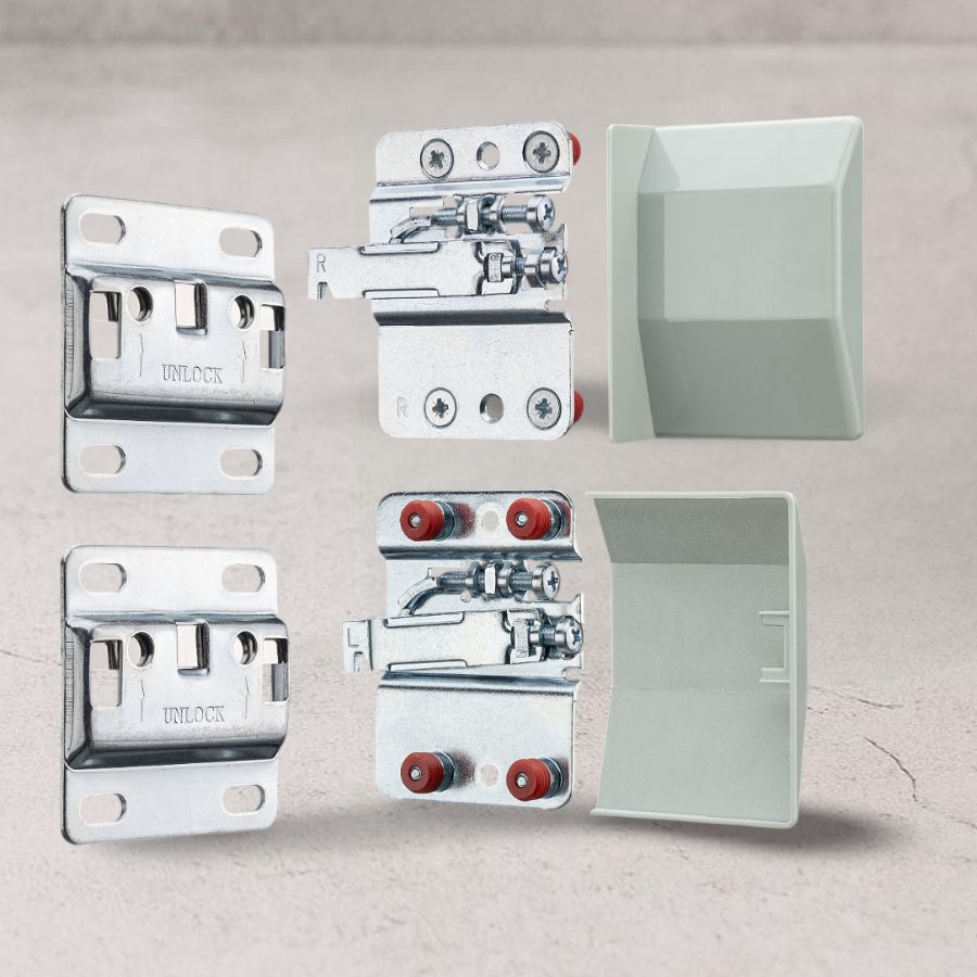 фото Подвеска каркаса регулируемая, комплект с площадками, серой заглушкой и винтами