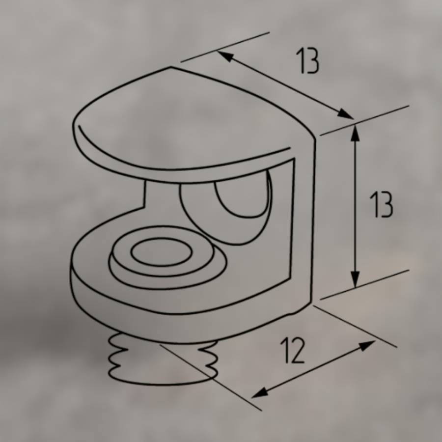 фото Полкодержатель для стеклянной полки толщиной 5-9мм, никель