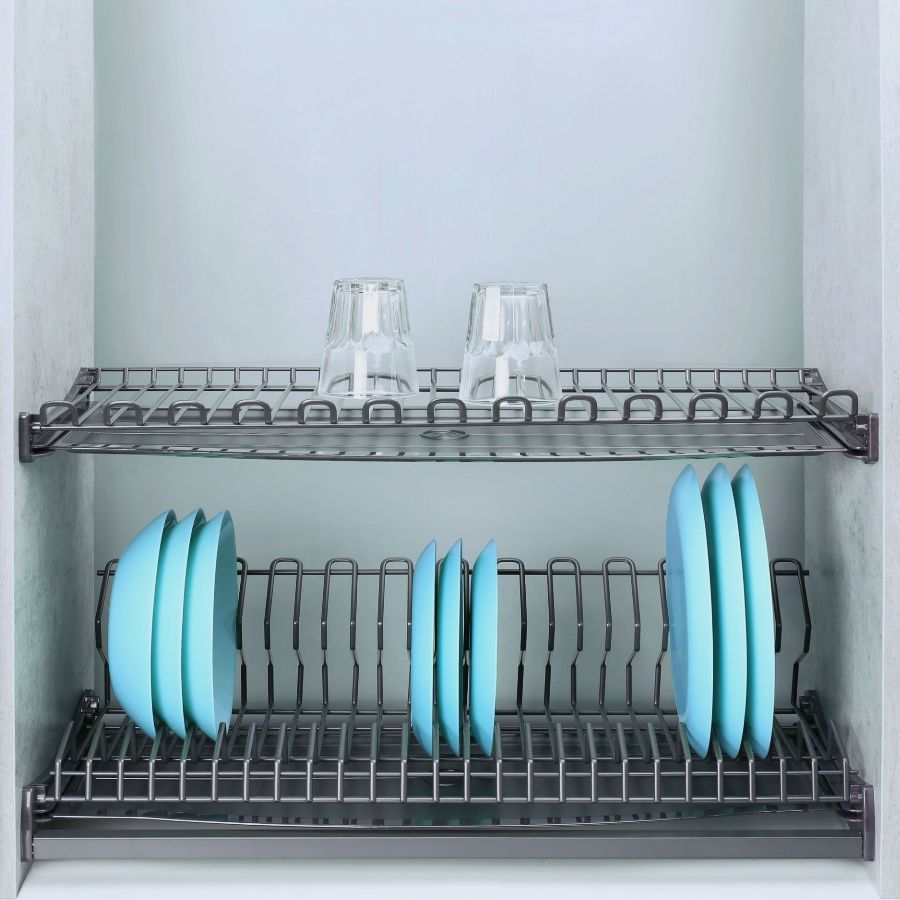 фото Посудосушитель ВЕСПЛАЙН (VESPLINE) в цвете "серый графит" в шкаф 700 мм