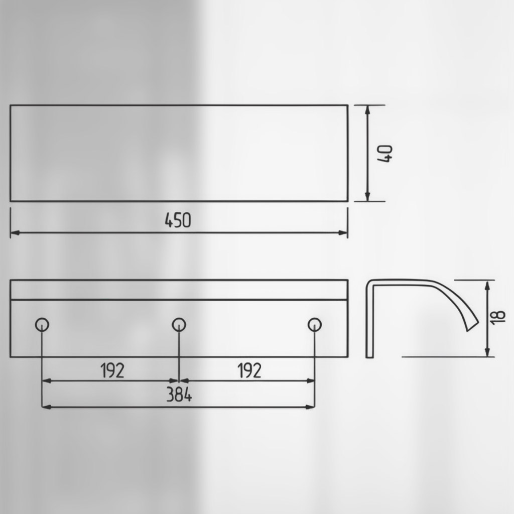 фото Ручка-скоба ТИТАН, 384/450 мм, черный матовый