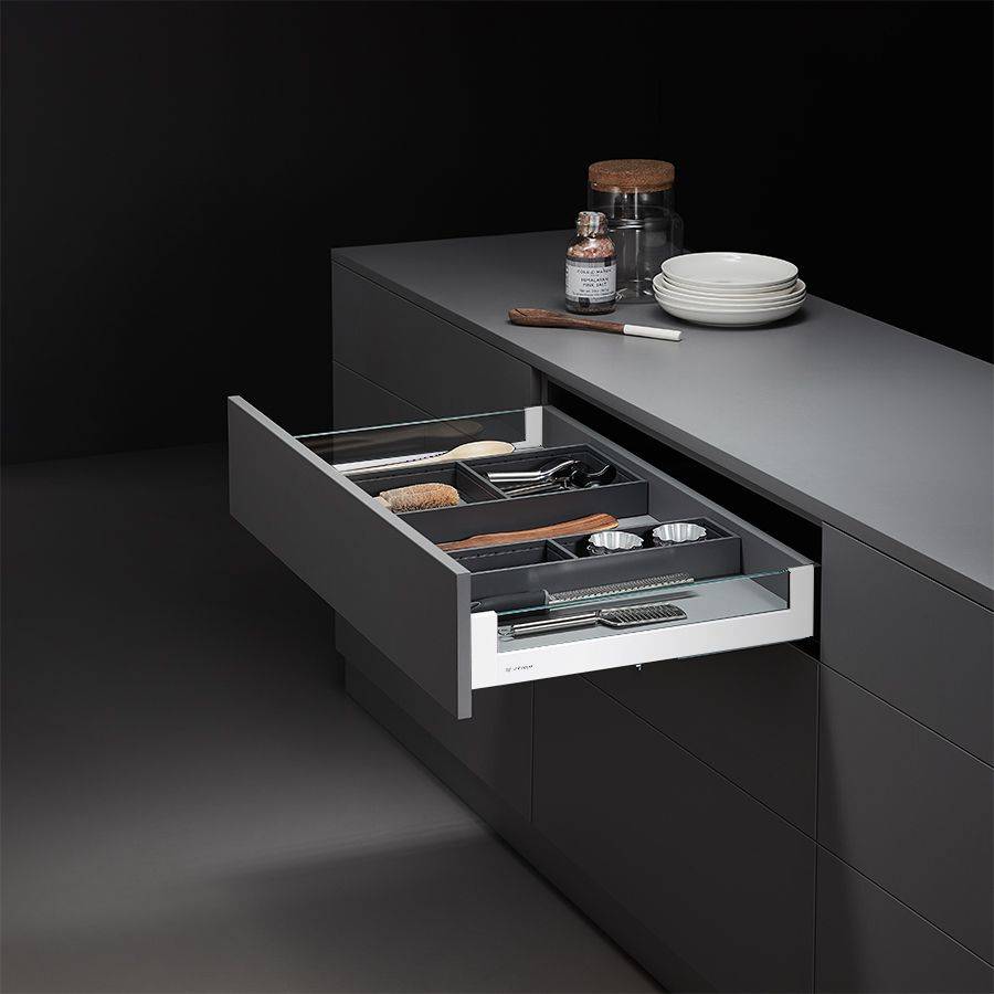 фото Комплект выдвижного ящика Unihopper Magic Box, 80*450мм, с доводчиком со стеклом, белый