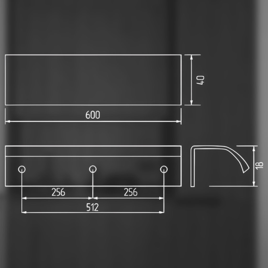фото Ручка-скоба TITAN, 512/600 мм, хром матовый