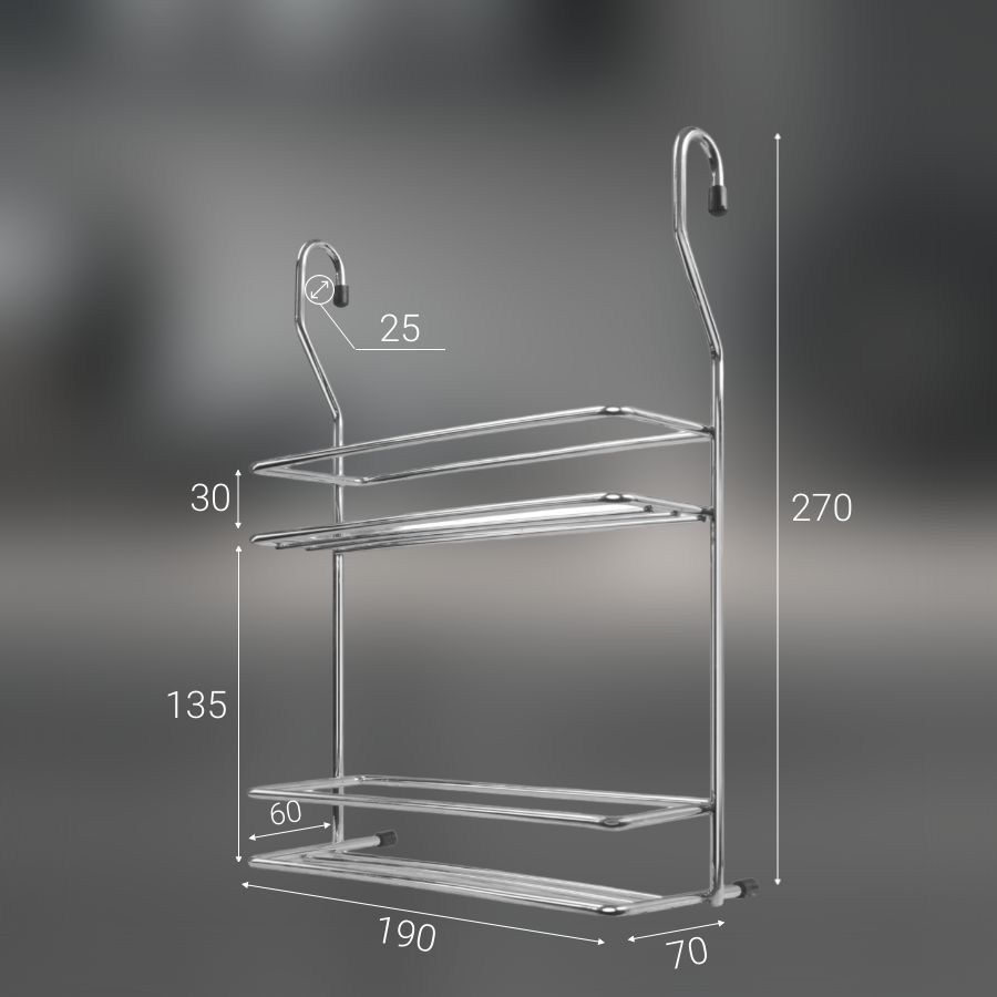 фото Полка двойная CWJ216B-3 ALBA 280x180x410 мм хром