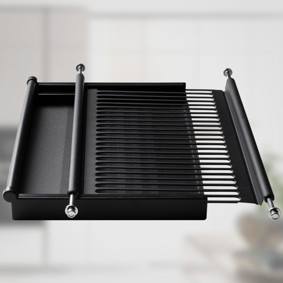 фото Посудосушитель черный из нержавеющей стали в шкаф 400 мм