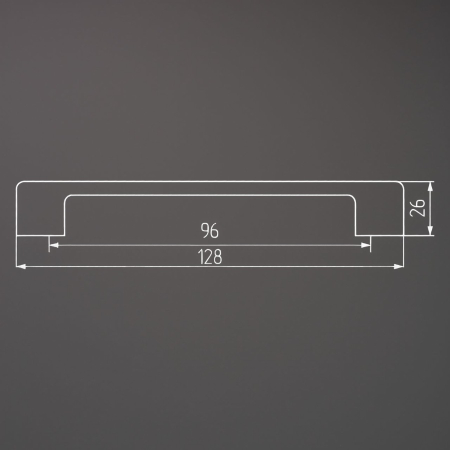 фото Ручка-скоба СИРИУС, 96 мм, черный матовый