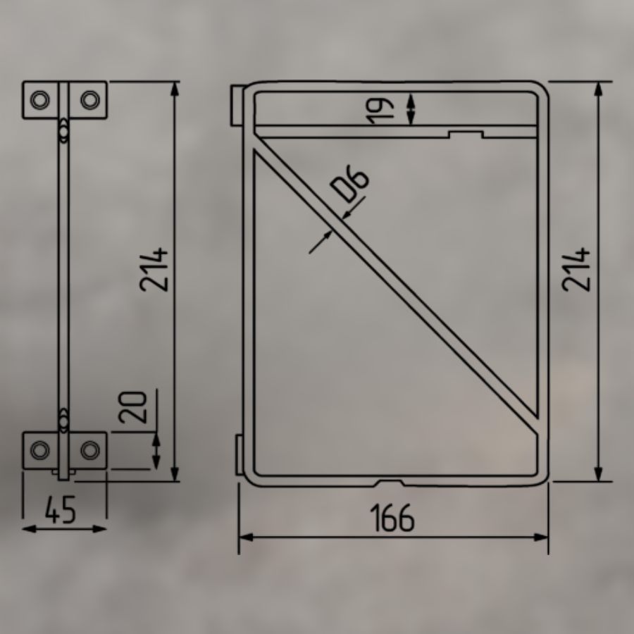 фото Полкодержатель LOFT-7 (214*166), черный (20 кг)