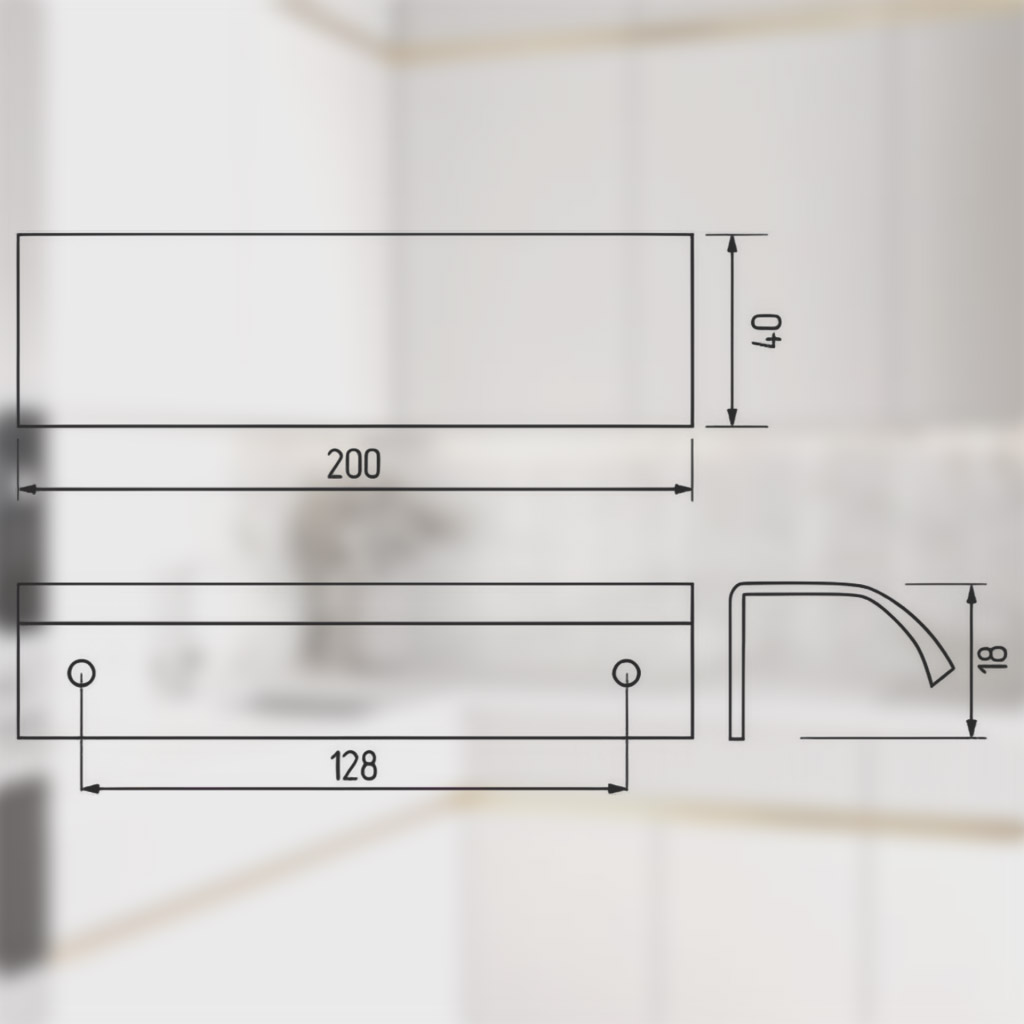 фото Ручка-скоба TITAN, 128/200 мм, золото браш