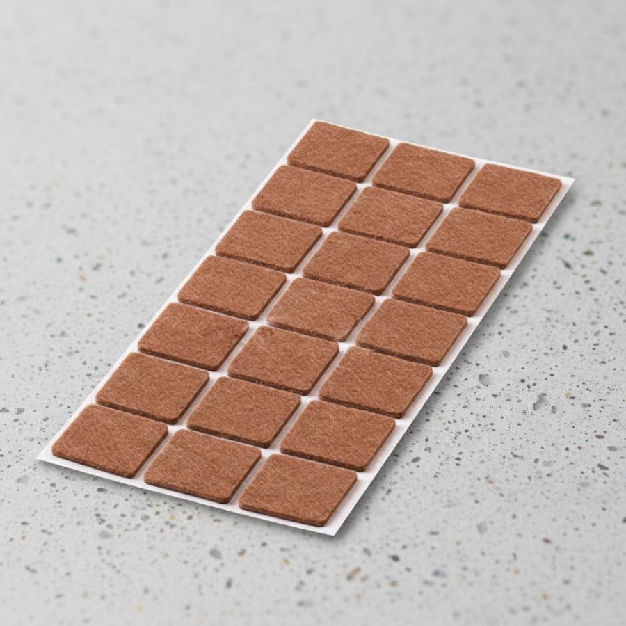 фото Подпятник войлочный 3,5х3,5 см (18 шт на листе) WEISS-A3535, цвет коричневый, Турция